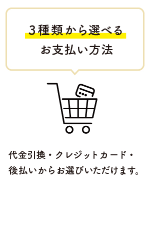 3種類から選べるお支払い方法