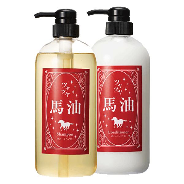 ツヤツヤ馬油シャンプー＆コンディショナーセット  各700ml