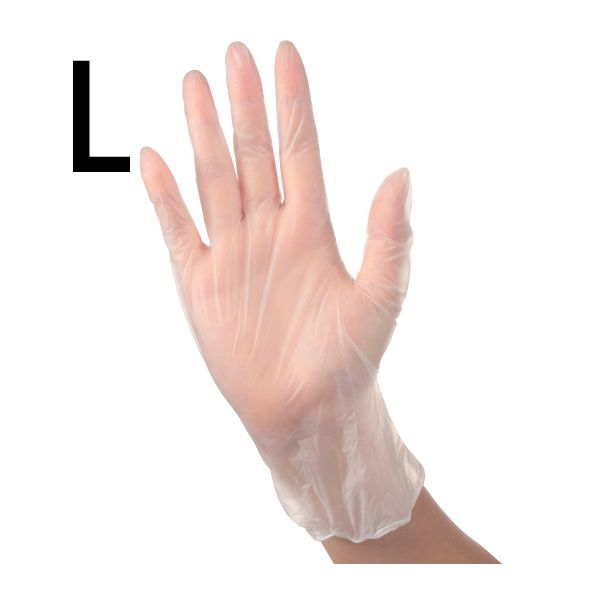 クリア手袋ノンパウダータイプ（100枚入）クリア  L