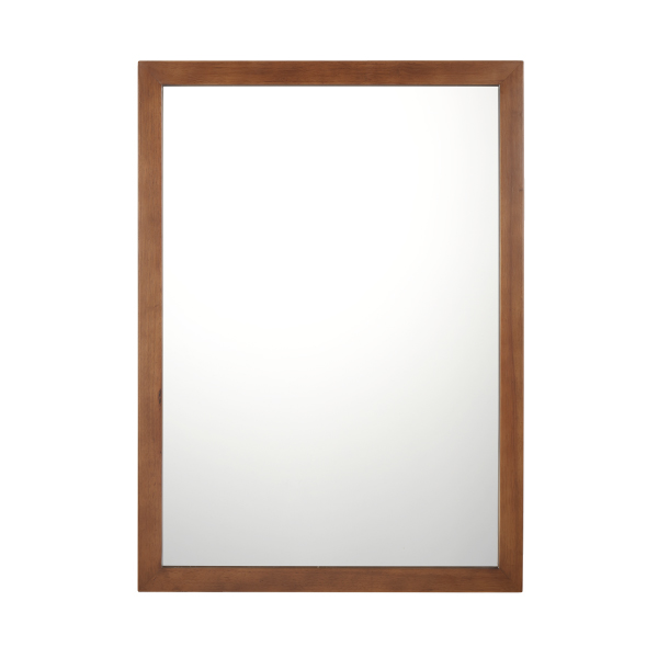 天然木ウォールミラーL ダークブラウン