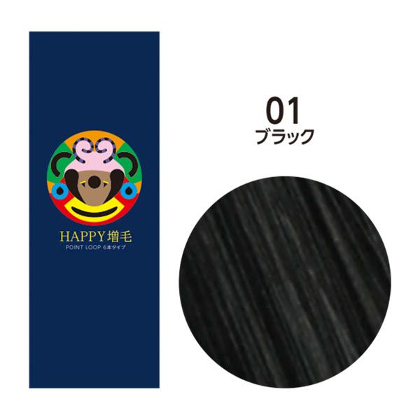 HAPPY増毛ポイントループ 1ループ6本タイプ(170束1020本) 30cm 01 ブラック