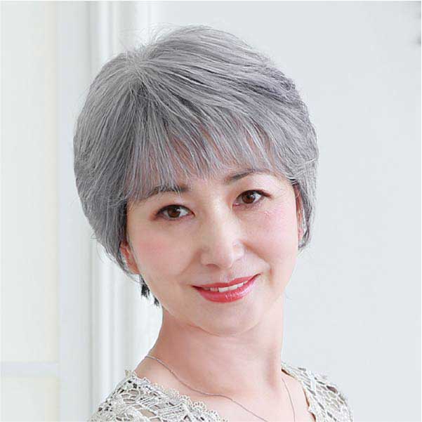 プリシラ ミセス オールウイッグ A-111 ミニマムショート TGH(グレイヘア)