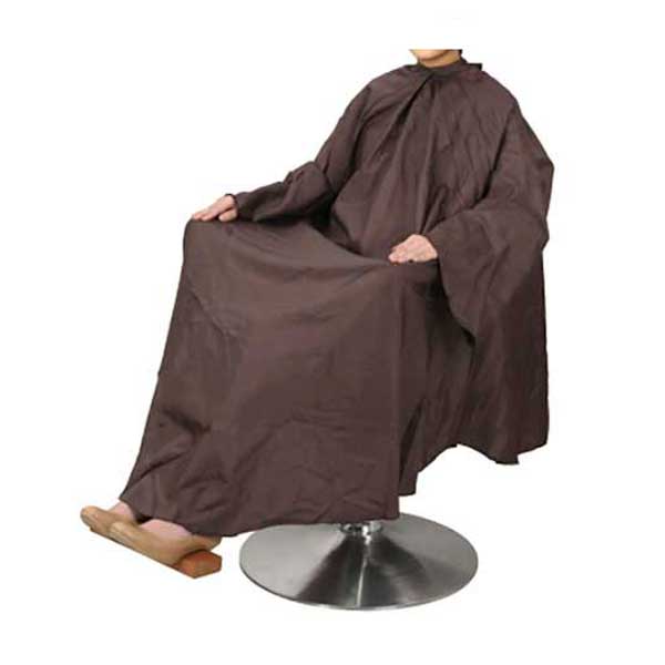 801しわ加工袖付カットクロスロング ブラウン