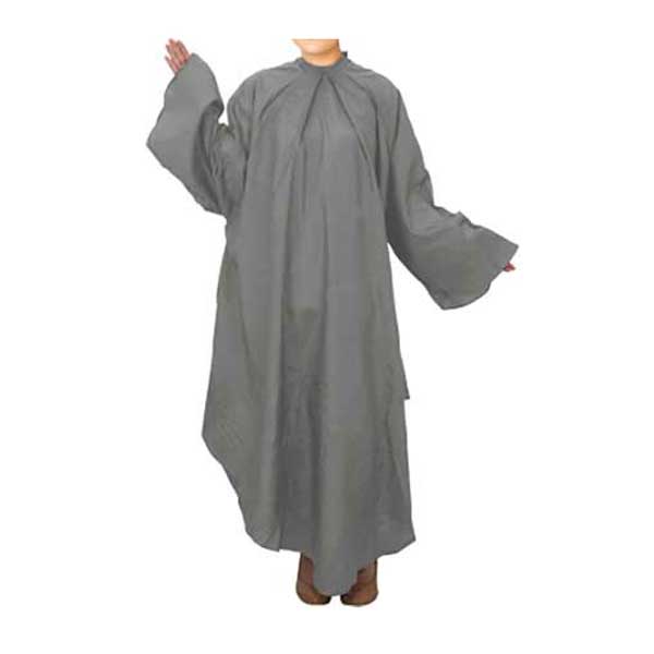 801しわ加工袖付カットクロスロング グレー