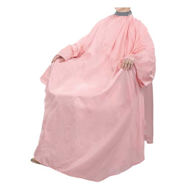 901首にぴったりフィットするシワ加工カットクロス ロング(袖付) ピンク