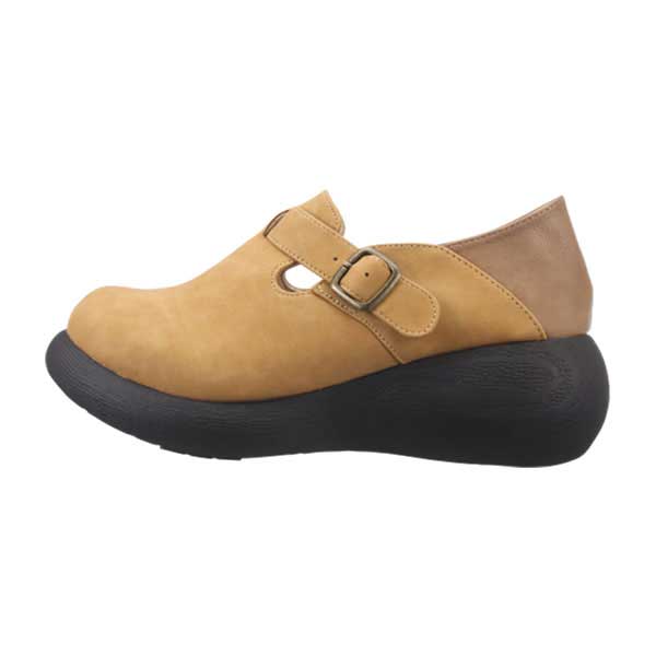 ナッツワールド 甲ベルトシューズ マスタード LL