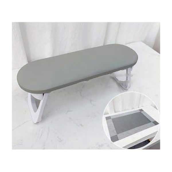 折りたたみアームレスト クッションマット付 丸型 グレー