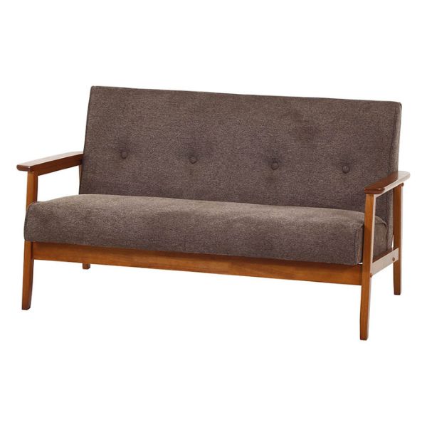 厚手ファブリックソファ ミート 2P BR ブラウン