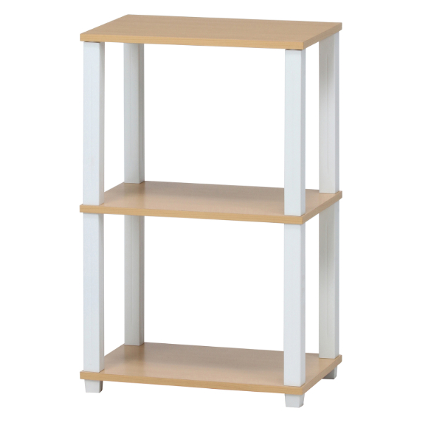 フィット 3段ラック NA×WH ナチュラル×ホワイト