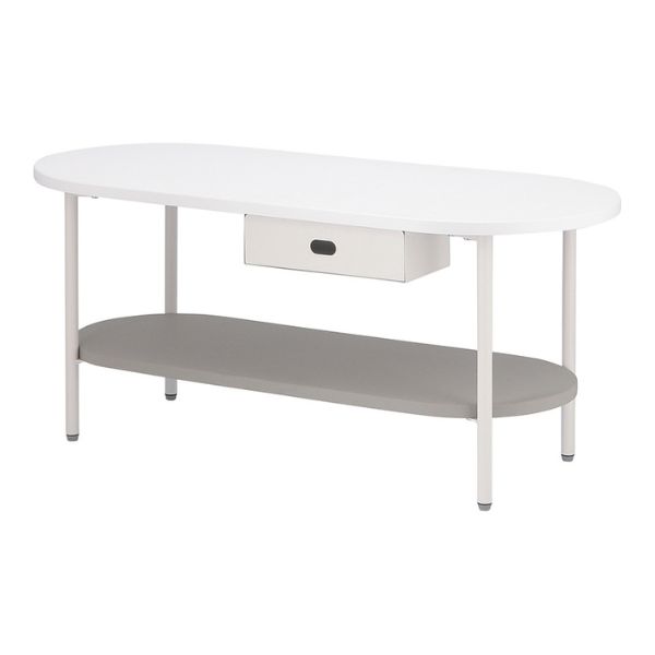 Chamill ティッシュ収納付きテーブル　グレージュ