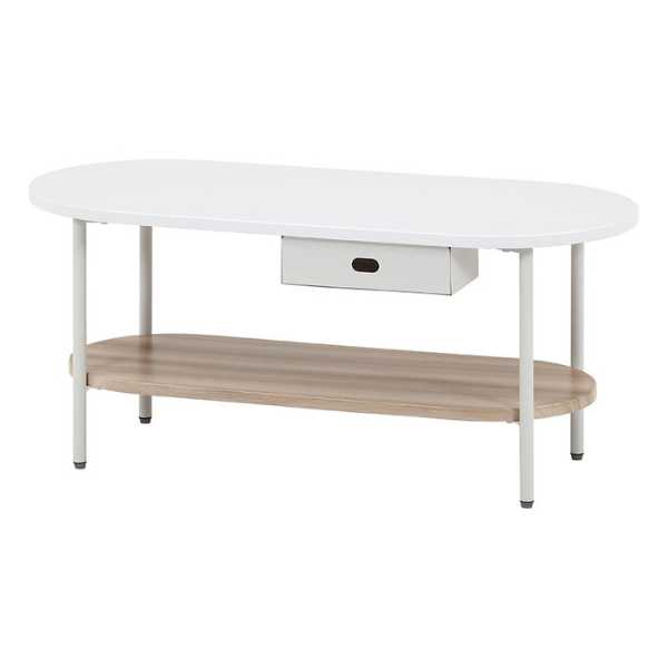 Chamill ティッシュ収納付きテーブル　アイボリー