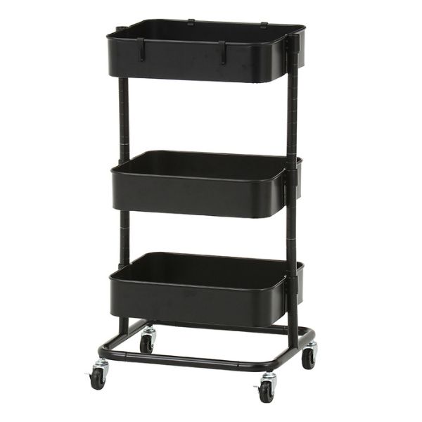 高さが調節できるワゴンマルシェ　ブラック