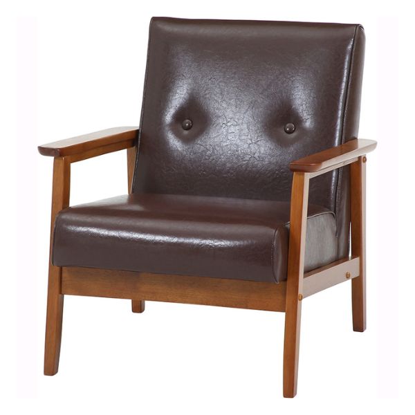 バイキャストPUソファ ミート 1P LBR