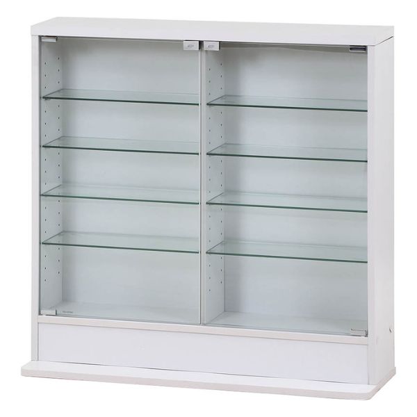 ガラスコレクションケース ロータイプ　浅型WH