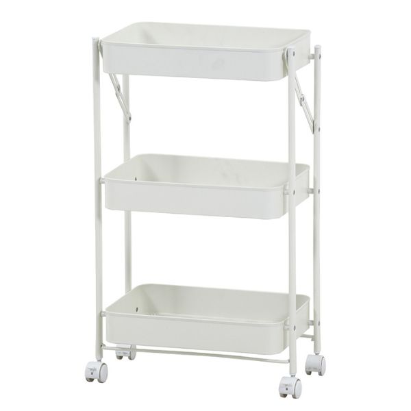 組立て楽な折畳めるワゴンスパークオフホワイト