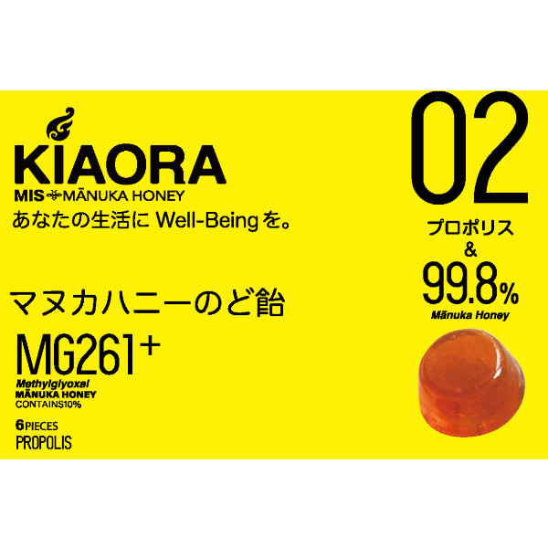 *MIS マヌカハニー のど飴KIAORA02 プロポリス MG261+6粒