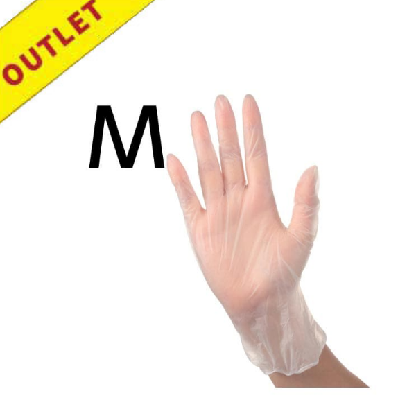 【アウトレット】クリア手袋ノンパウダータイプ（100枚入）クリア  M