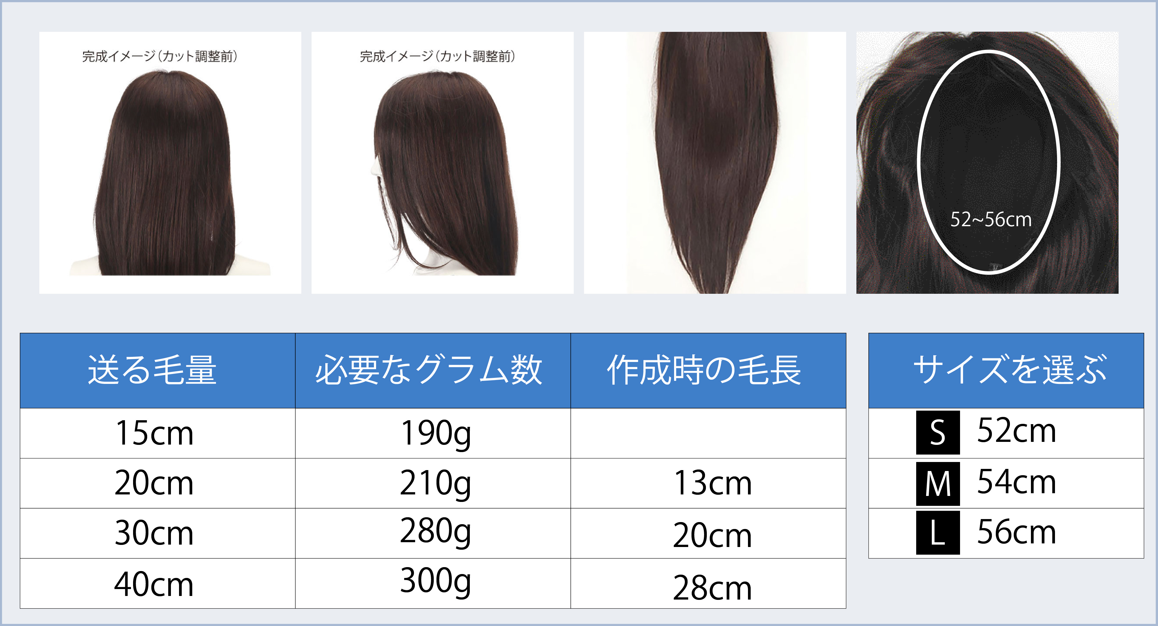 地毛で作るウィッグ（医療用フルウィッグ）